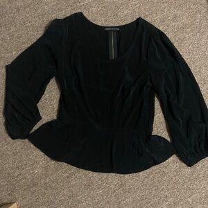 Foreign Exchange Elegant Black Peplum Blouse